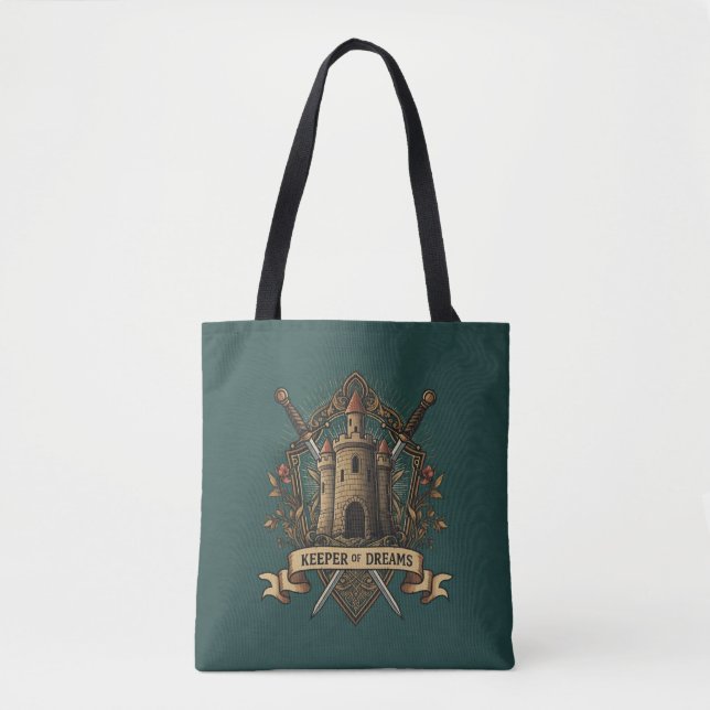 "Keeper of Dreams" Enchanted Castle Tote Bag Tygkasse (Framsida)