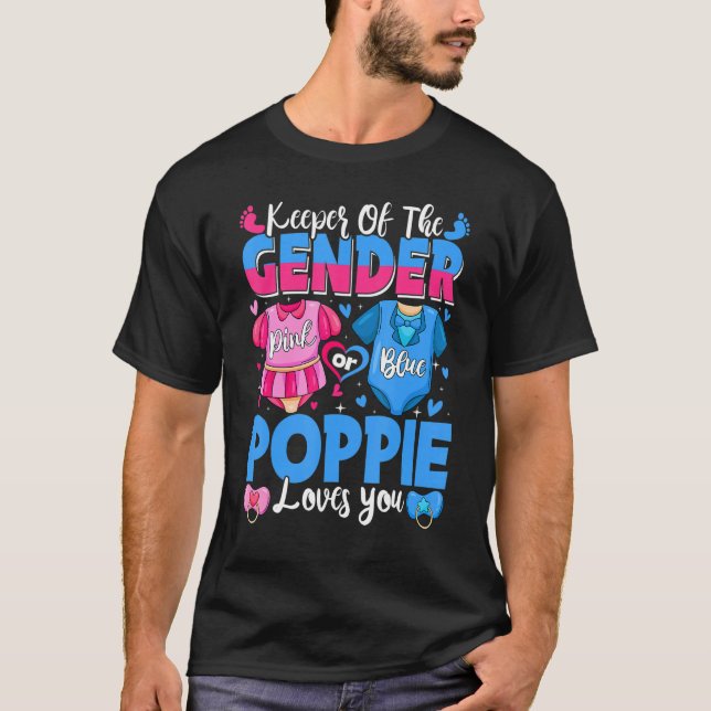 Keeper Of Gender Poppie Loves You Pink Or Blue Bab T Shirt (Framsida)