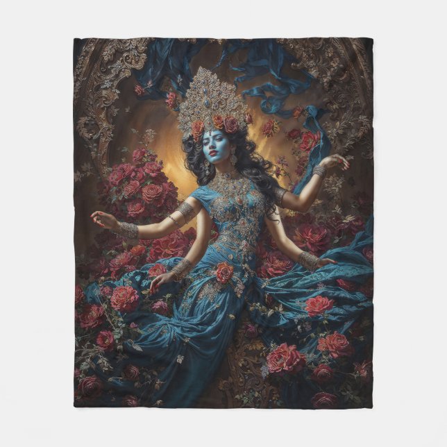 Keeper of Sacred Flow Goddess Kali Fleecefilt (Framsidan)