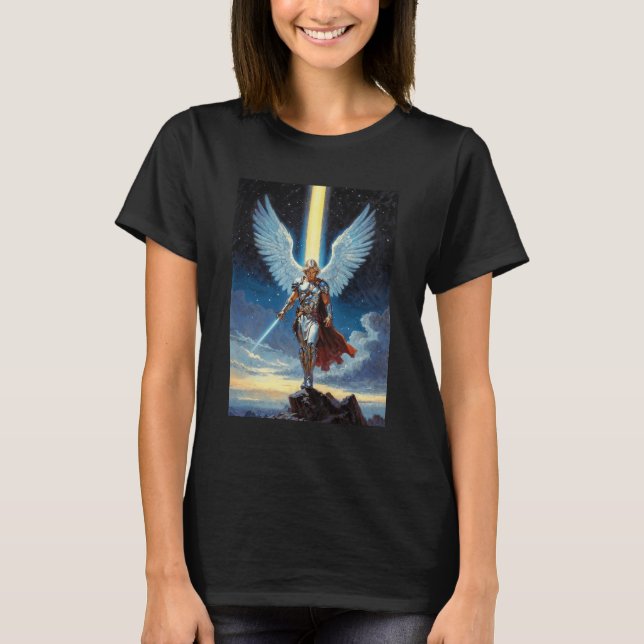 Keeper of the Celestial Gate Archangel Michael T Shirt (Framsida)