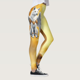 Keeper of the Dawn – The White Winged Wolf.  Leggings