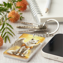 Keeper of the Dawn – The White Winged Wolf.  Nyckelring