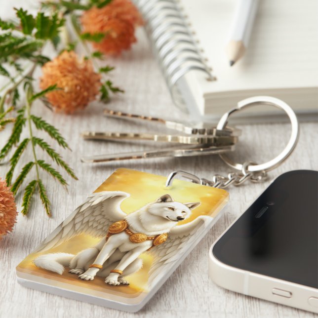 Keeper of the Dawn – The White Winged Wolf.  Nyckelring (Högra Framsidan)