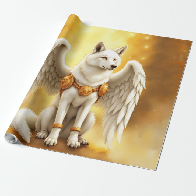 Keeper of the Dawn – The White Winged Wolf.  Presentpapper (Utrullad)