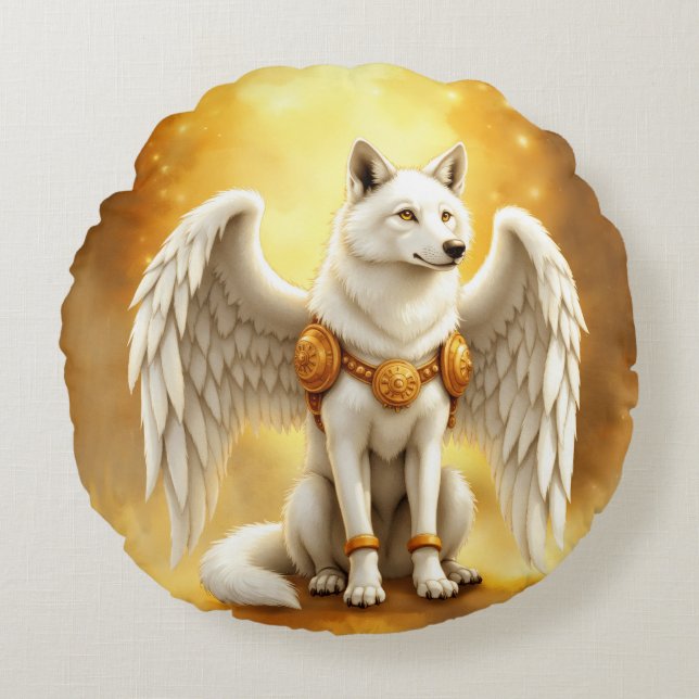 Keeper of the Dawn – The White Winged Wolf.  Rund Kudde (Framsidan)