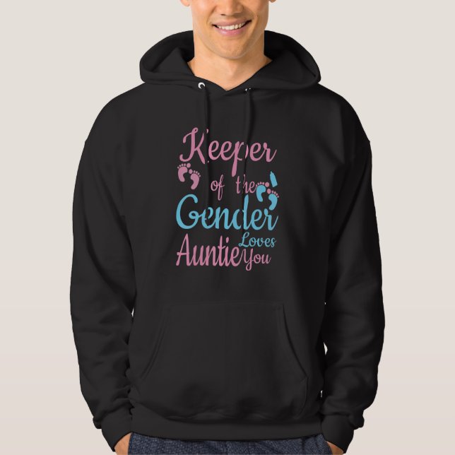 Keeper of the Gender Auntie  Gender Reveal Party I Hoodie (Framsida)