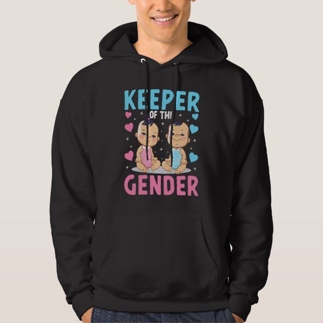 Keeper of the Gender Baby Party Gender Reveal Anno Hoodie (Framsida)