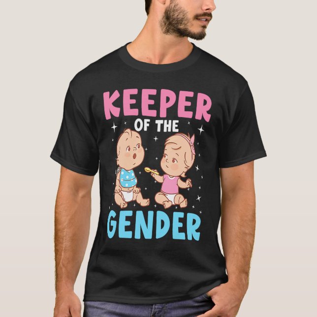 Keeper of the Gender Baby Party Gender Reveal Anno T Shirt (Framsida)
