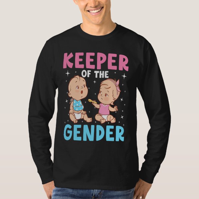 Keeper of the Gender Baby Party Gender Reveal Anno T Shirt (Framsida)