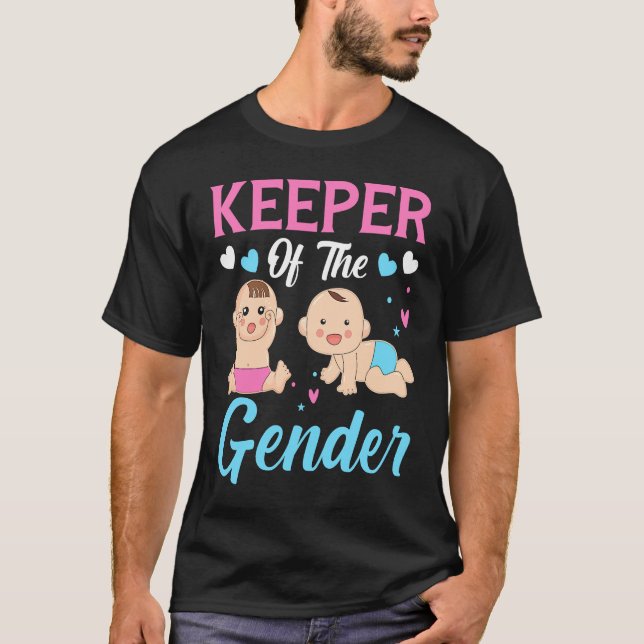 Keeper of the Gender Baby Party Gender Reveal Anno T Shirt (Framsida)