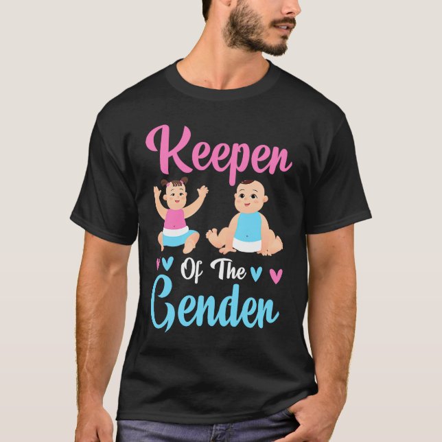 Keeper of the Gender Baby Party Gender Reveal Anno T Shirt (Framsida)
