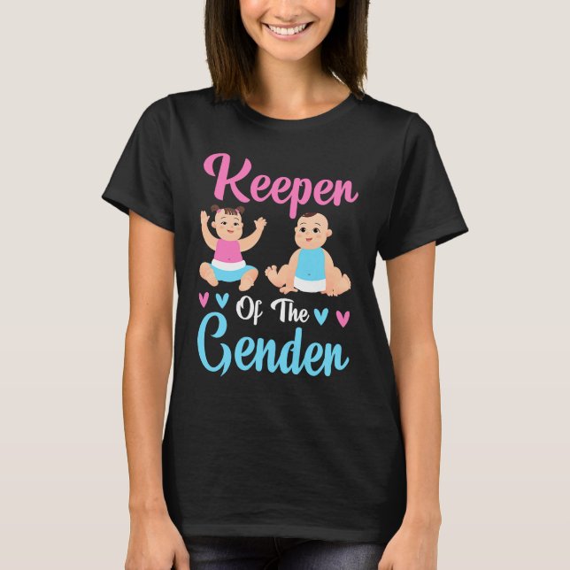 Keeper of the Gender Baby Party Gender Reveal Anno T Shirt (Framsida)