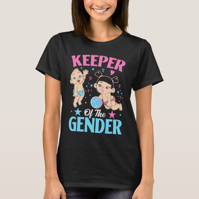 Keeper of the Gender Baby Party Gender Reveal Anno T Shirt (Framsida)