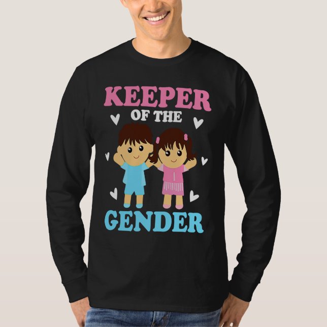 Keeper of the Gender Baby Party Gender Reveal Anno T Shirt (Framsida)