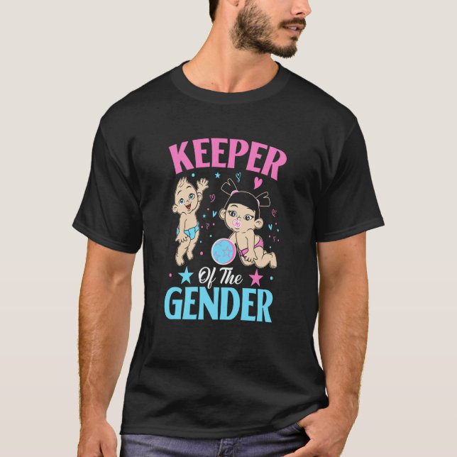 Keeper of the Gender Baby Party Gender Reveal Anno T Shirt (Framsida)