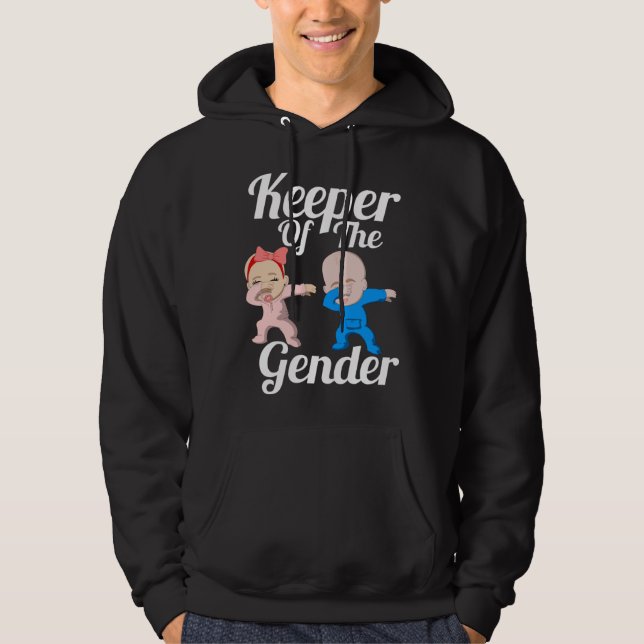Keeper Of The Gender Cute Gender Reveal Party Coup Hoodie (Framsida)