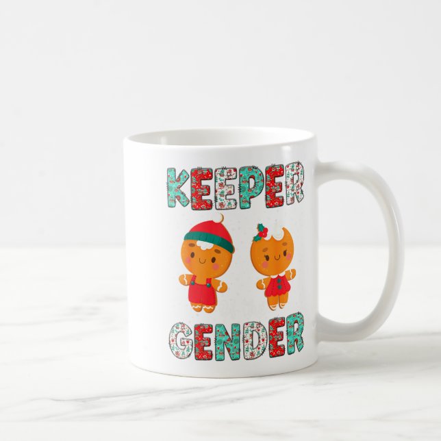 Keeper Of The Gender Funny Christmas Shirt Gingerb Kaffemugg (Höger)