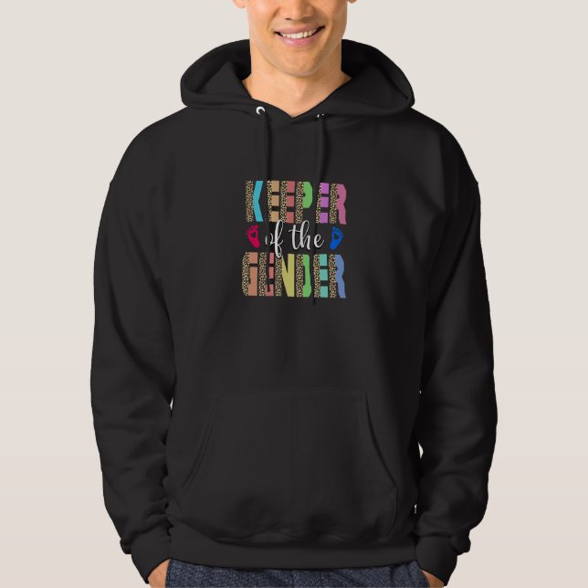 Keeper of the Gender Leopard Gender Reveal Party Hoodie (Framsida)