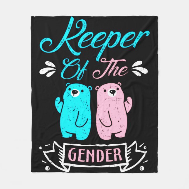 Keeper of the Gender Pink and Blue Teddy Bear Fleecefilt (Framsidan)