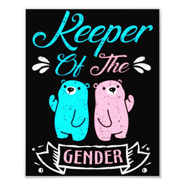 Keeper of the Gender Pink and Blue Teddy Bear Fototryck (Framsidan)