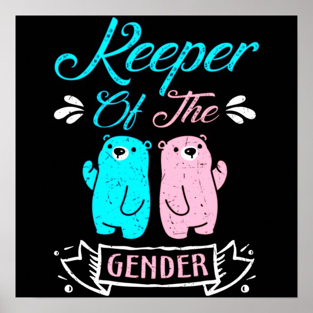 Keeper of the Gender Pink and Blue Teddy Bear Poster (Framsidan)