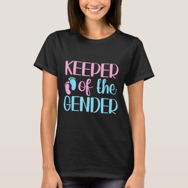 Keeper Of The Gender Pregnancy Announcement Gender T Shirt (Framsida)