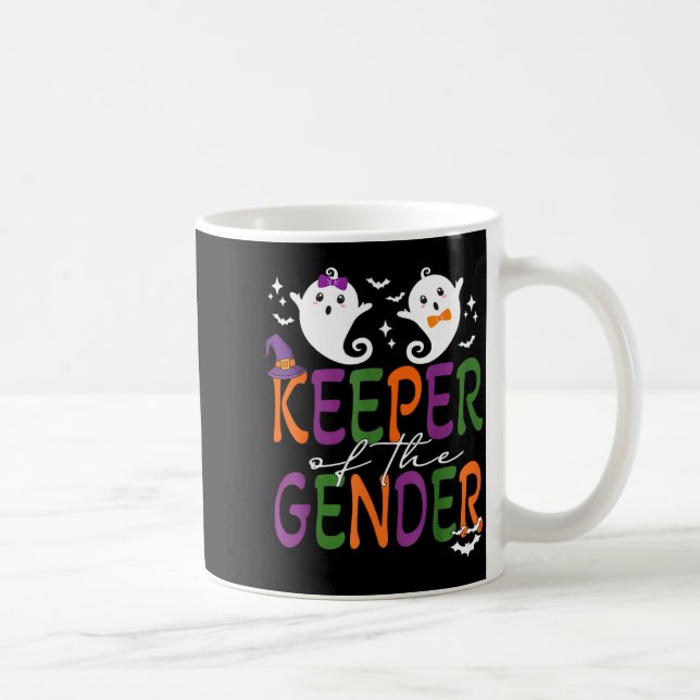 Keeper Of The Gender Reveal Halloween Pregnancy An Kaffemugg (Höger)