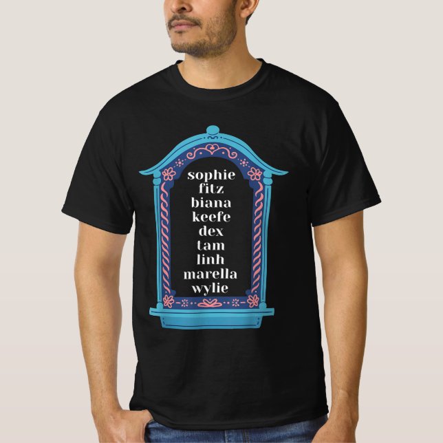 " Keeper of the Lost Cities Kids Characters Names" T Shirt (Framsida)
