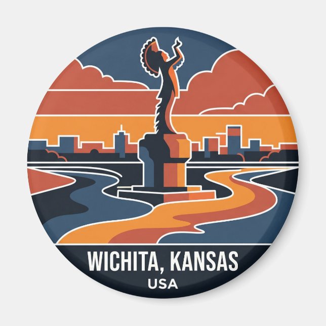 Keeper of the Plains Kansas Magnet (Framsidan)