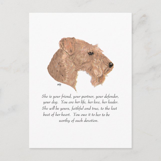 Keepie, kvinnlig Hund Vykort (Framsida)