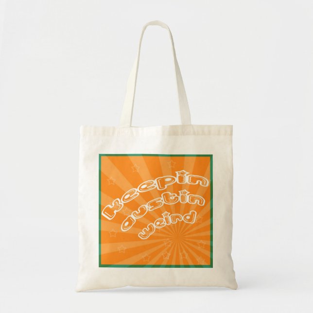 Keepin Austin Konstig med Orange Sunburst Tygkasse (Framsidan)