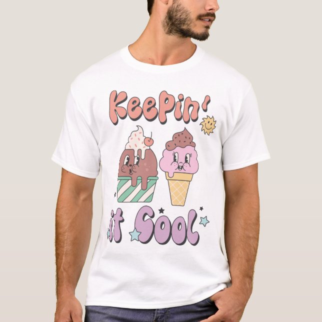 Keepin it Coola Retro Summer T Shirt (Framsida)