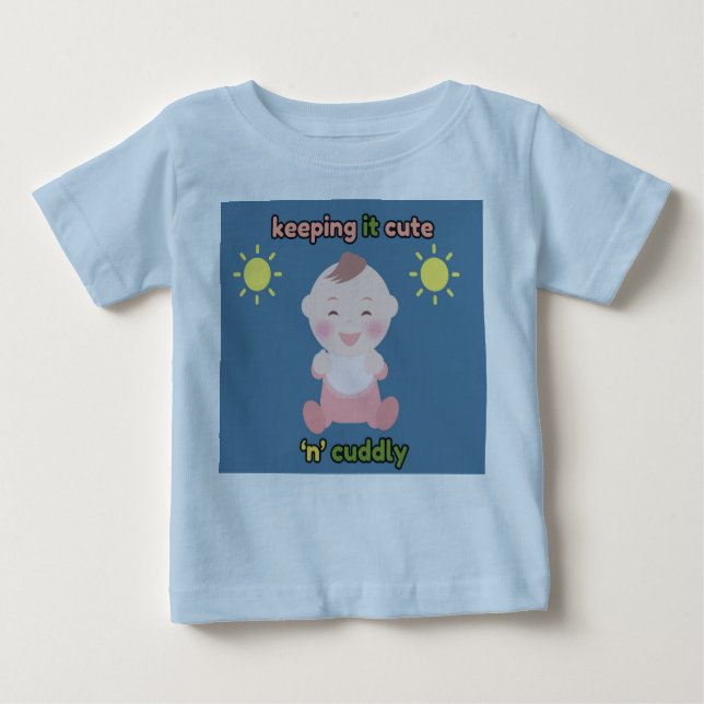 Keeping It Cute 'n' Cuddly Baby Blue T-shirt (Framsida)