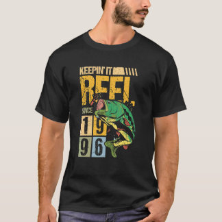 Keeping It Reel Since 1996 Vintage Fishing Fish Fi T Shirt