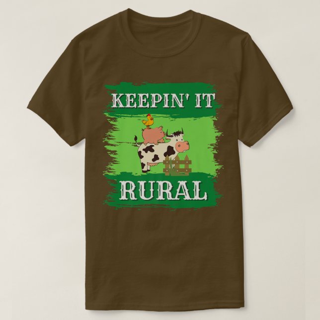 Keepin'it Rural, Grisar, cows kycklingars, jordbru T Shirt (Design framsida)