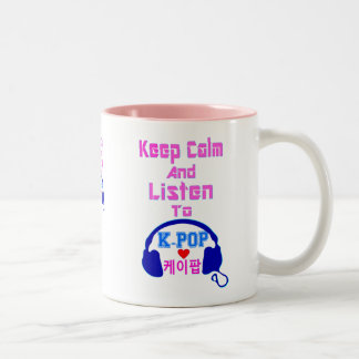 ♪♥Keeplugn & lyssnar till Fab KPop Två-Tonar Mug♥♫ Två-Tonad Mugg