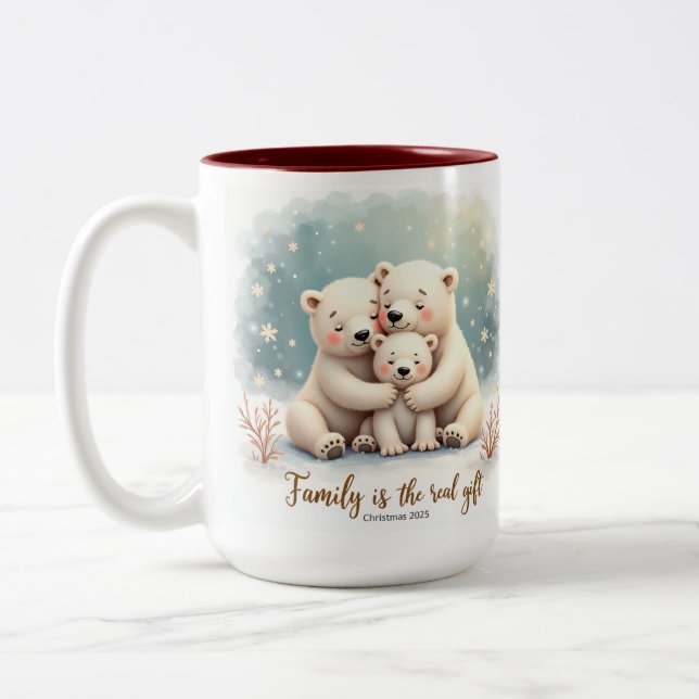 Keepsake Familjen är den riktiga presenten Kaffe M Två-Tonad Mugg (Vänster)
