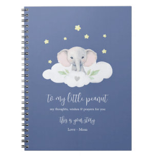 Keepsaké Gravid Journal Blue Modern Elephant Anteckningsbok