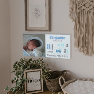 Keepsaké i familjen Photo Birth Announcement Canvastryck