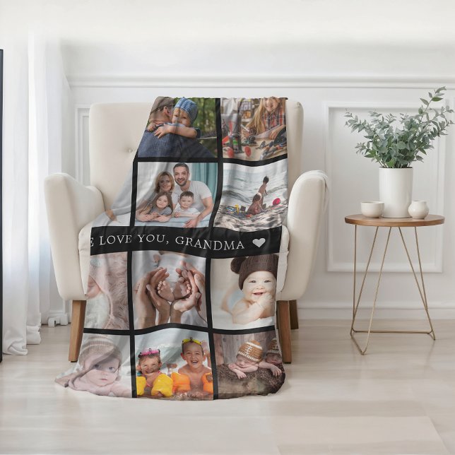 Keepsaké Mamma Grandma Photo Collage Fleecefilt (Keepsake Mom Grandma Photo Collage Fleece Blanket)