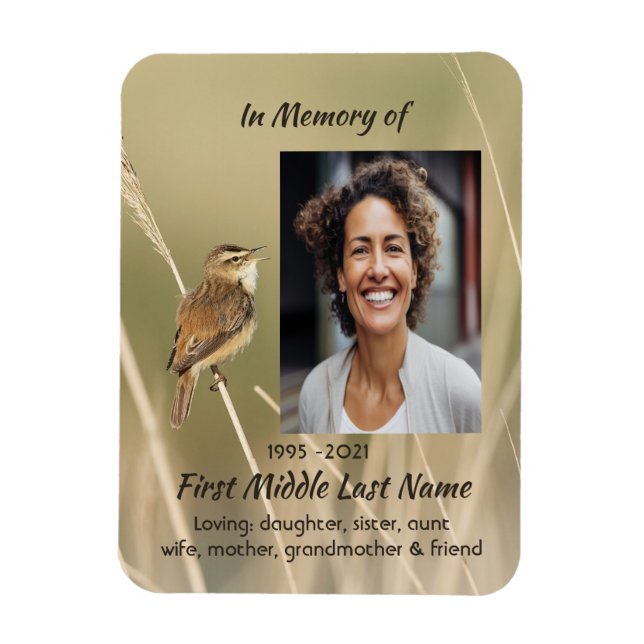 Keepsake Memorial Photo Bird Garden Nature  Magnet (Vertikal)