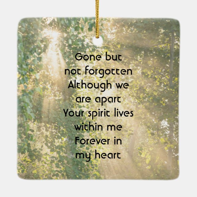 Keepsake Memorial Sunshine Golden Forest Julgransprydnad Keramik (Baksida)