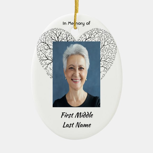 Keepsake Memorial  Tree of Life Heart Love Julgransprydnad Keramik (Framsidan)