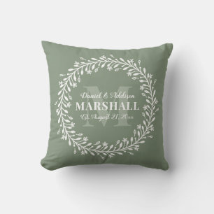 Keepsaké Newlyged Coup Grönt Wandeene Monogram Kudde