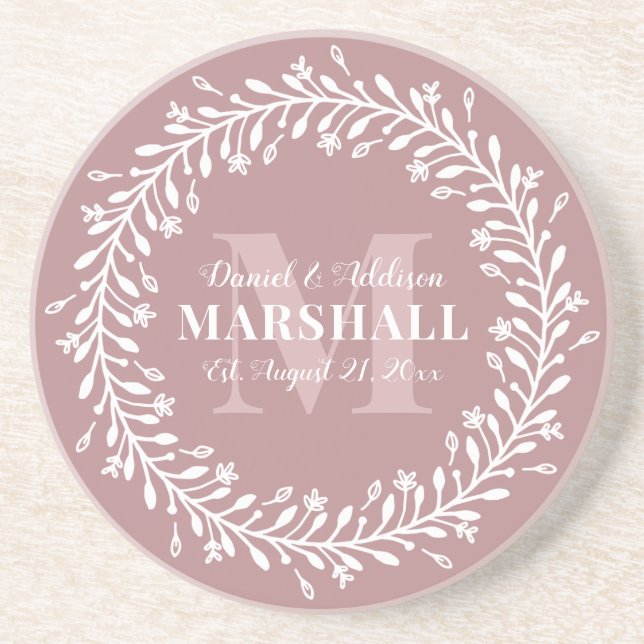 Keepsaké Newlyged Coup Rosa Wandeene Monogram Underlägg (Framsidan)