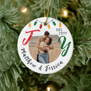 Keepsaké Par Photo White Joy Festive jul Julgransprydnad Keramik