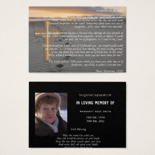 Keepsaké PHOTO Firande Life Memorial Funeral Visitkort