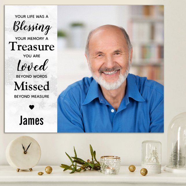 Keepsaké Photo Modern Marble Memorial Poster (Skapare uppladdad)