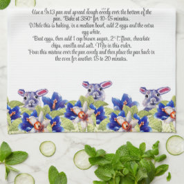 Keepsaké Recipe Gift Watercolor-Påskhare Kökshandduk