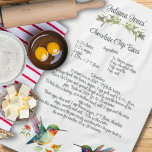 Keepsaké Recipe-mall Watercolor Hummingbird Kökshandduk<br><div class="desc">Behandla kökshandduk med vackra vattenfärgsfåglar som trimmar grund. En meningsfull gåva för att anpassa dig till någon du kärlek med ett favoritrecept. Säg till om du inte kan hitta högernas design och jag skapar om för dig.</div>